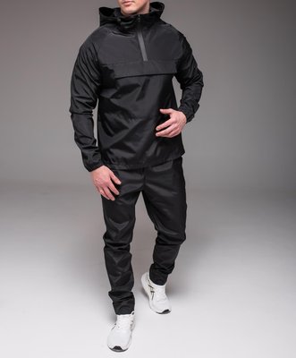 Спортивний костюм чоловічий чорний з плащівки, без підкладки 2050 чор фото