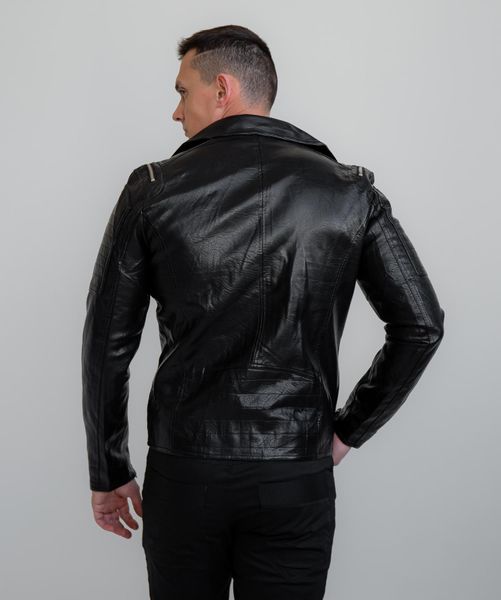 Куртка косуха з еко-шкіри чоловіча,чорна 1770-1 фото