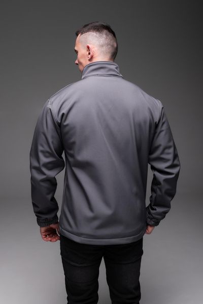 Чоловіча куртка на флісі без капюшона Softshell сіра 2225 сір фото