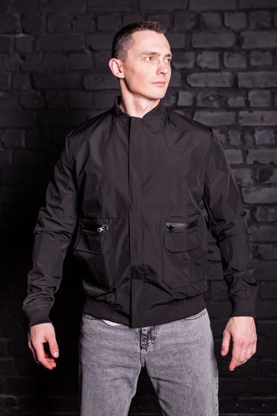 Куртка бомер , чоловіча , вітронепроникна , чорна 2127 фото
