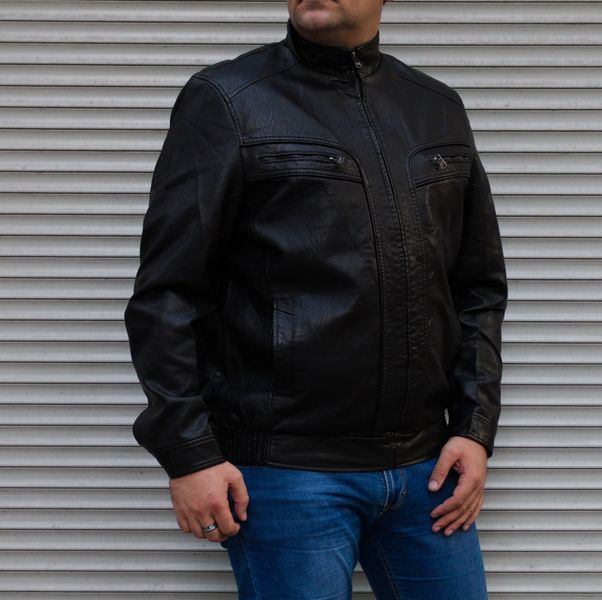 Куртка чоловіча з еко-шкіри , чорна , великі розміри 1773 фото