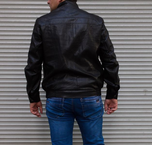 Куртка чоловіча з еко-шкіри , чорна , великі розміри 1773 фото
