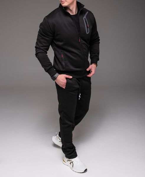 Чоловічий спортивний костюм чорний без капюшона "Alter" прямі штани 2230 чор фото