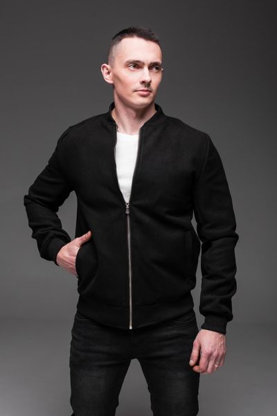 Куртка бомбер чоловічий із кашеміру , чорний
