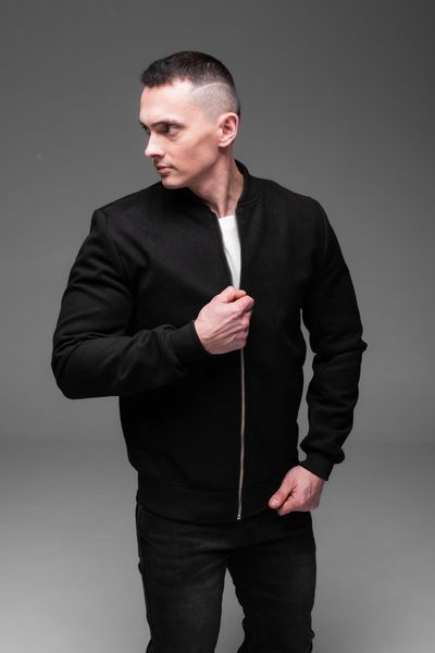 Куртка бомбер чоловічий із кашеміру , чорний