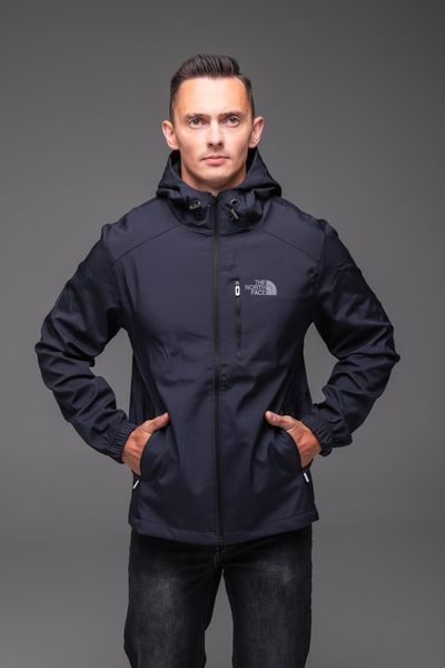 Чоловіча куртка вітрівка Softshell на флісі синя