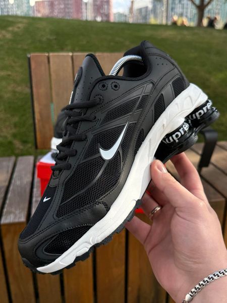 Кросівки Nike SHOX Ride 2 SP X SUPREME, чорно білі (весна-літо)