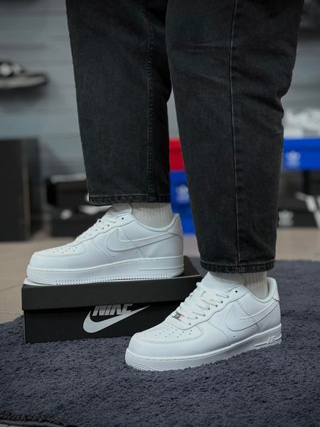 ЗИМОВІ кросівки Nike Air Force білі, ТОП якість (low)