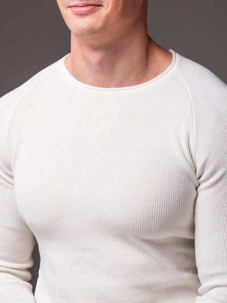 Светр чоловічий приталений Slim fit , білий
