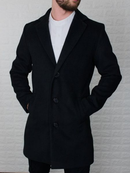 Пальто чоловіче, класичне, кашемірове ,чорне 2000 чорн фото