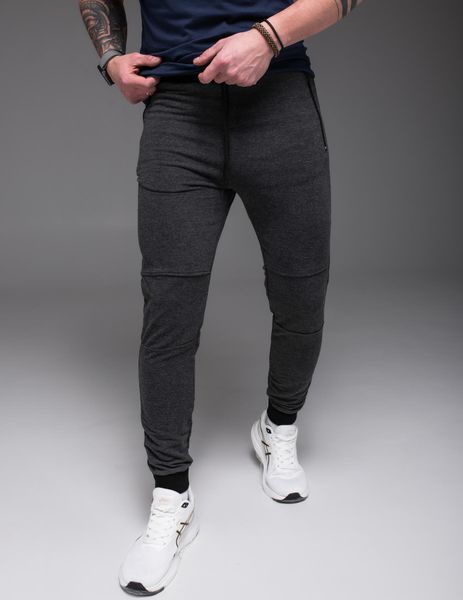Спортивні штани, чоловічі , на манжеті, сірі 1282 фото