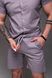 Чоловічий літній костюм сорочка та шорти з льону, сірий 2350 сір фото 8