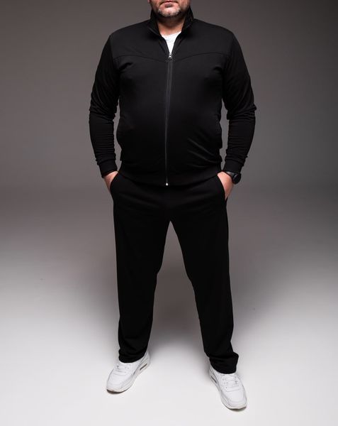 Спортивний костюм чоловічий , утеплений , чорний , XXXL-9XL