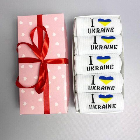 Набір жіночих патріотичних шкарпеток 36-41 5 пар у подарунковій коробці
