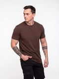 Футболка чоловіча однотонна батал 2XL&ndash;6XL вільного крою коричнева