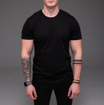 Базова футболка чоловіча , на короткий рукав , чорна 2181 чор фото
