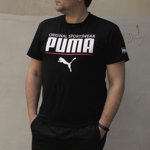 Чоловіча футболка чорна БАТАЛ Puma 2148 фото