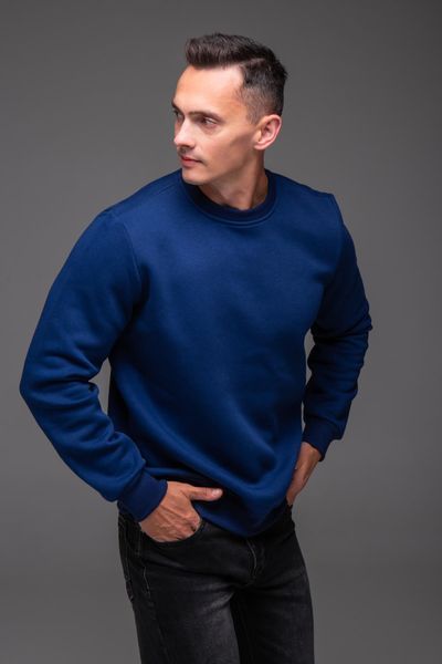Світшот чоловічий базовий Casual на флісі синій