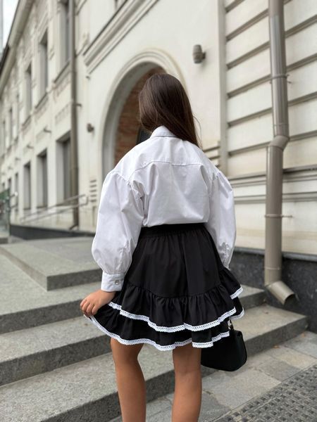 Спідниця шкільна для дівчинки з рюшами , чорна