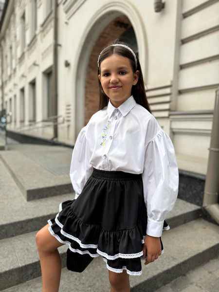 Спідниця шкільна для дівчинки з рюшами , чорна