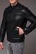 Чоловіча коротка куртка Slim Fit з екошкіри чорна 2506 фото 10