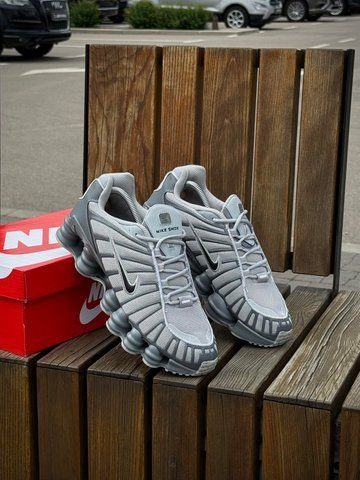 Кросівки Nike SHOX TL, сірі (сітка, літні)