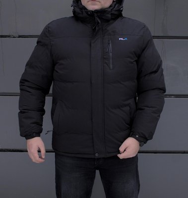 Зимова чоловіча чорна куртка стьобана 2210 чор фото
