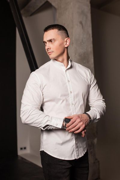 Сорочка чоловіча з довгим рукавом "Modern" біла