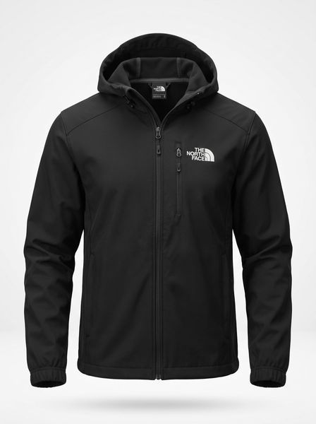 Чоловіча куртка вітрівка Softshell на флісі чорна