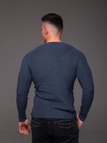 Светр чоловічий приталений Slim fit, аквамарин