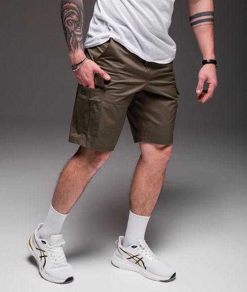Чоловічі шорти хакі з кишенями карго 2252 хак фото