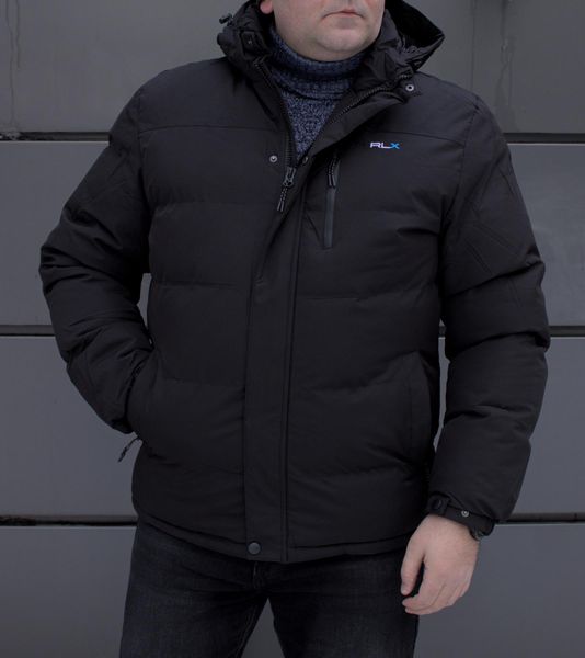 Зимова чоловіча чорна куртка стьобана 2210 чор фото