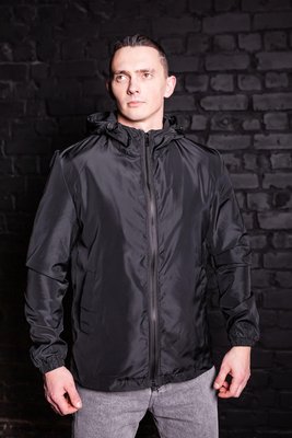 Куртка вітрівка чоловіча з капюшоном 2021 чор фото