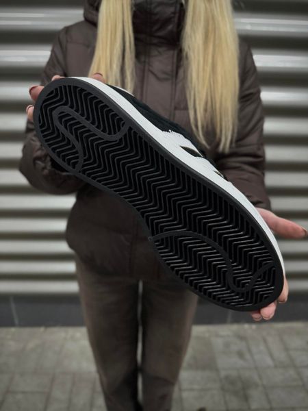 Зимові Кросівки Adidas Campus, чорно-білі з хутром