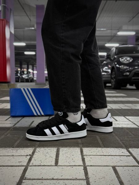 Зимові Кросівки Adidas Campus, чорно-білі з хутром