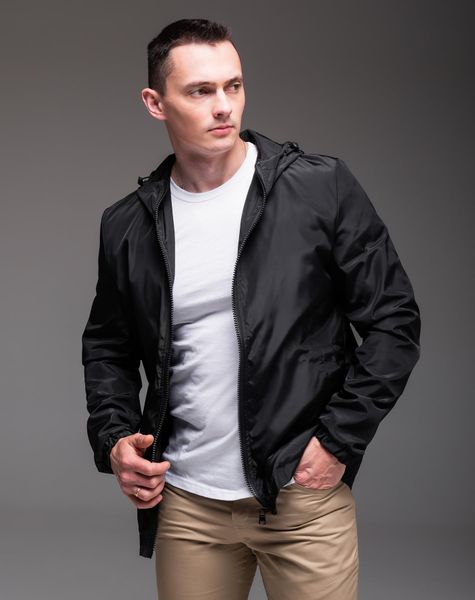 Куртка вітрівка чоловіча з капюшоном 2021 фото