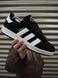 Зимові Кросівки Adidas Campus, чорно-білі з хутром 833-5 фото 1
