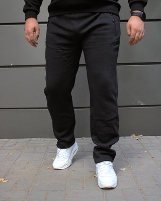 Спортивні штани утеплені чоловічі, на флісі , великі розміри,чорні 2168 фото
