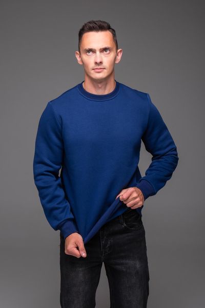 Світшот чоловічий базовий Casual на флісі синій