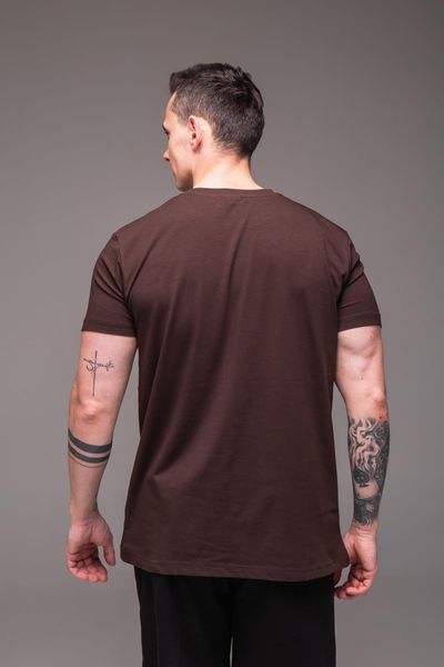 Футболка чоловіча однотонна батал 2XL&ndash;6XL вільного крою коричнева