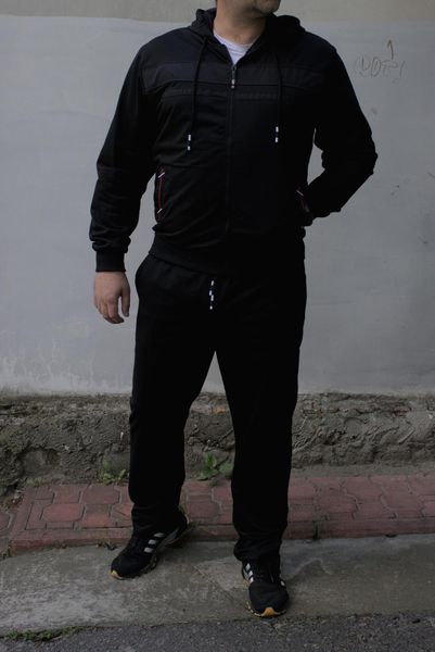 Спортивний костюм чоловічий з капюшоном , великі розміри батал , Чорний 2145 фото