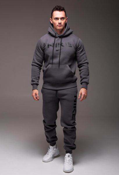 Чоловічий утеплений костюм з капюшоном Nike,сірий