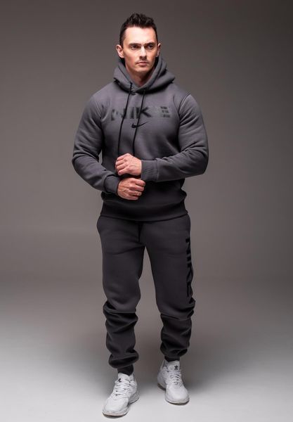 Чоловічий утеплений костюм з капюшоном Nike,сірий