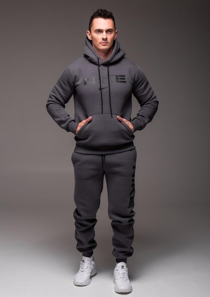 Чоловічий утеплений костюм з капюшоном Nike,сірий