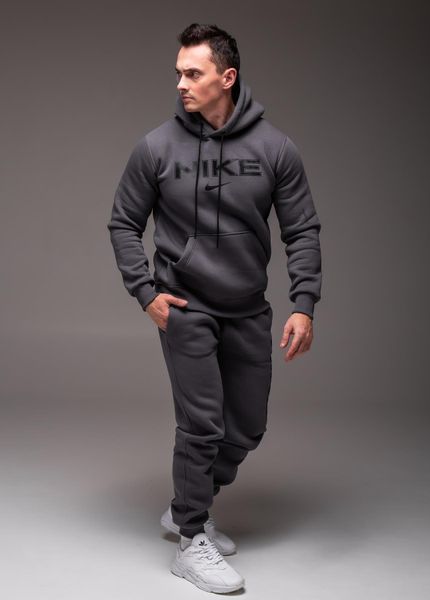 Чоловічий утеплений костюм з капюшоном Nike,сірий