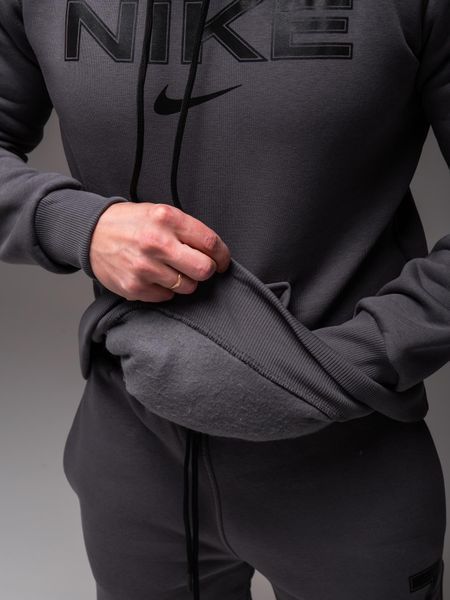 Чоловічий утеплений костюм з капюшоном Nike,сірий