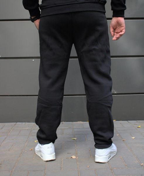 Спортивні штани утеплені чоловічі, на флісі , великі розміри,чорні 2168 фото