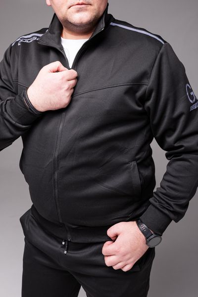 Чорний спортивний костюм БАТАЛ без капюшона 2218 чор фото