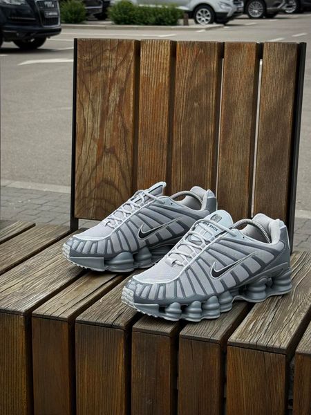 Кросівки Nike SHOX TL, сірі (сітка, літні)