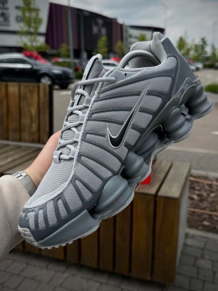Кросівки Nike SHOX TL, сірі (сітка, літні)